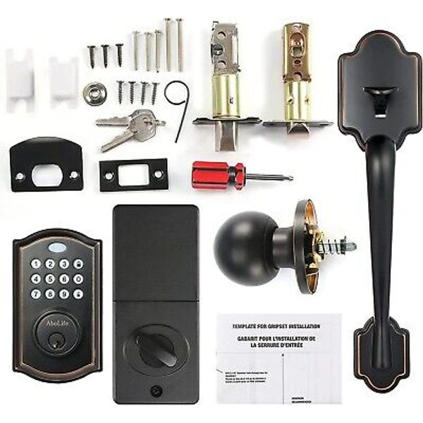 Electronic Smart Electronic Keypad Lock Deadbolt Front Door Handle Set, AboLife