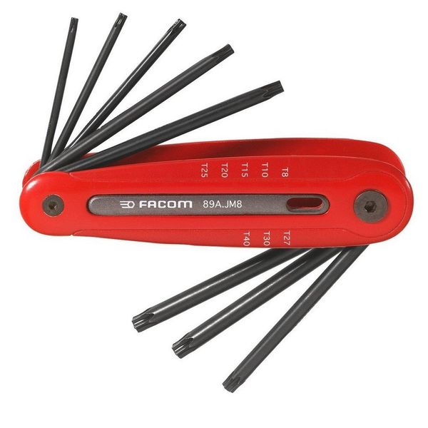 FACOM 89A.JM8 Torx Allen Key Set 8 Pieces in Folding Holder