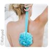 Bath Body Brush Soft Bristles & Loofah Back Scrubber Plastic Handle (1 Pack) New