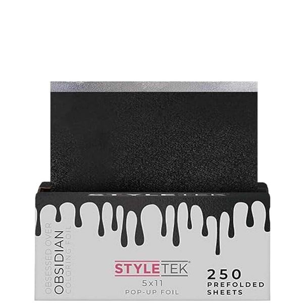 SALON BEAUTY STYLETEK HAIR COLORING BLEACH FOIL SHEET 5x11 250PC BLACK OBSIDIAN