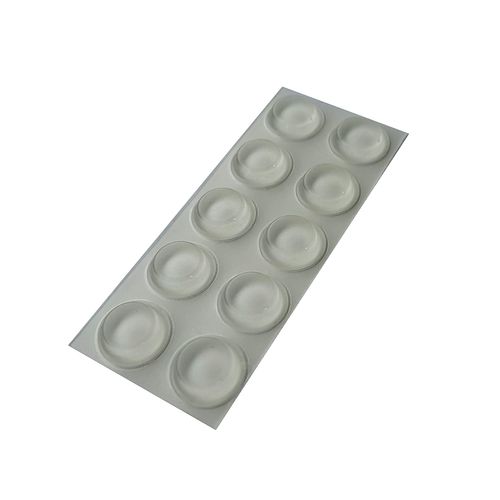 Rubber Feet for Glass, Furniture, Fused Stained Glass, Grip - Non Slip Grippers - Clear Self Adhesive Bumper Stops (10)