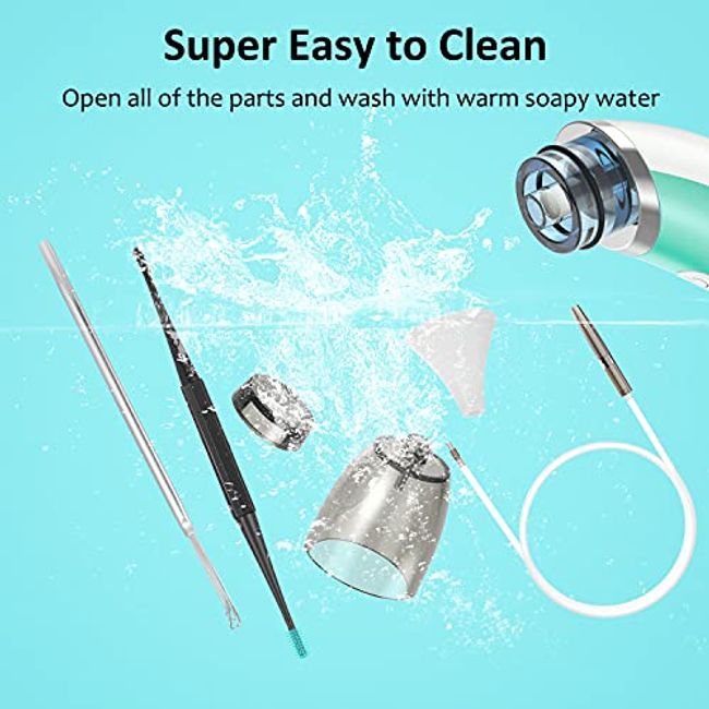 Ear-Wax-Vacuum-Removal Ear Wax Sucker 5 Levels of Suction Strong Electric Ear  Cleaner USB Charge Soft Earwax Removal Kit Reusable Spiral Silicone Ear Wax  Remover Tool Vacuum Cleaner for Kids Adult