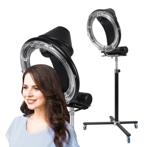 TRY-YEAN Professional Salon Standing Hair Dryer Orbiting Infrared Hair Dryer, 110V 950W Timer Adjustable Temperature Height 134-173cm, Color Treatment Hair Processor Perm Semicolor Styling Machine