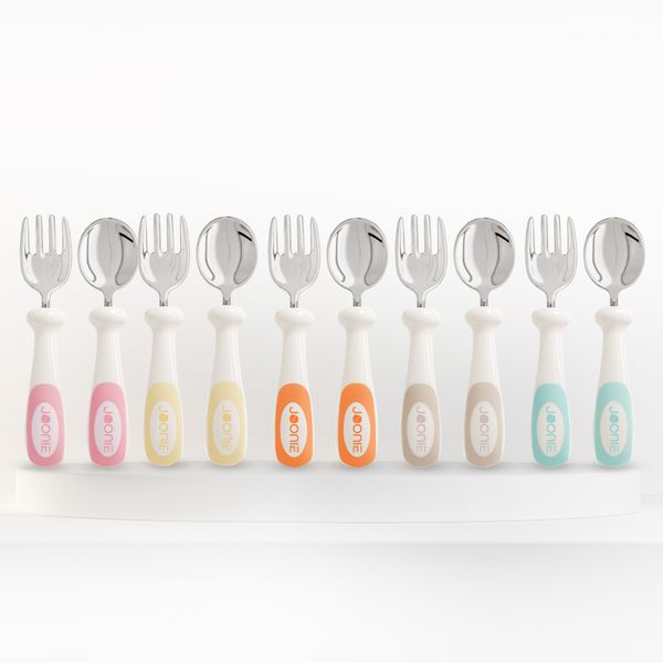 Juni Self-directed Baby Food Spoon Fork Spoon Set Stainless Steel