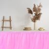 Sourcing Map 5 Pack Light Pink Plastic Table Skirts, 29x14ft, Rectangular, Waterproof, Disposable, Perfect for Weddings, Birthdays, Engagements
