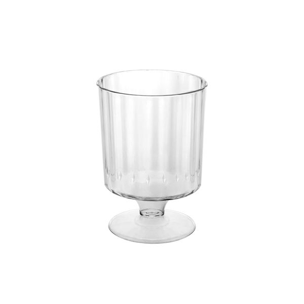 Party Essentials Plastic 1 Piece Wine Glasses, 5-Ounce Stemware, 10-Count, Clear