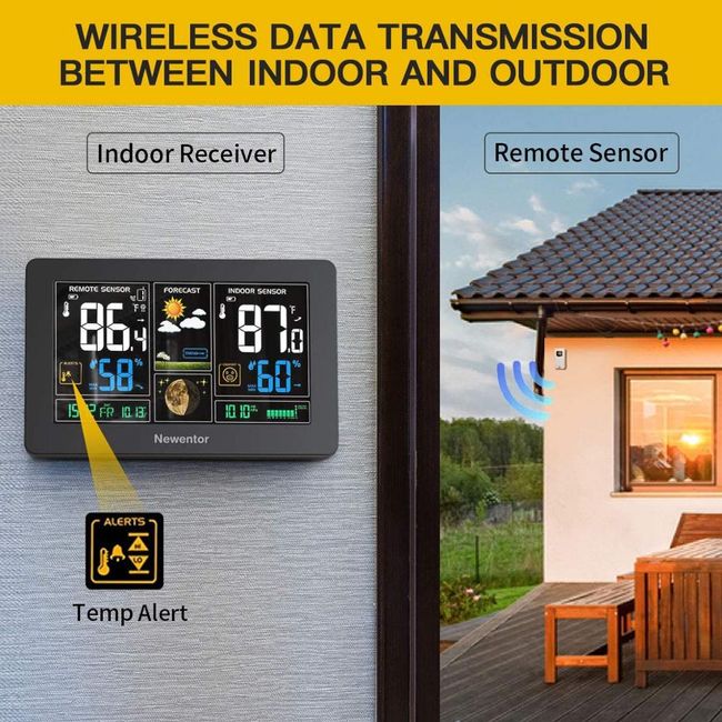 Newentor Weather Station Wireless Indoor Outdoor Multiple Sensors