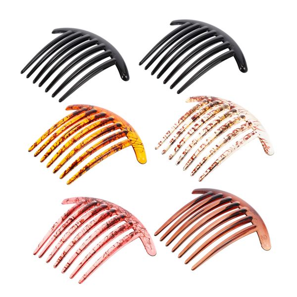 6pcs French Comb Hair Slide Combs Women Hair Clips for Resin Comb French Pleat Hair Clip Hair Side Combs 7 Teeth Twist Combs Bridal Wedding Veil Bridal Hair Toothed Hair Comb Bride