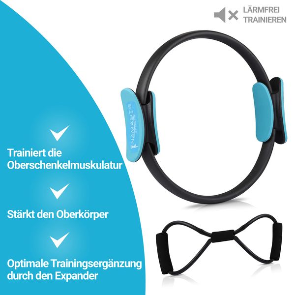 NAMASTE Sports® Pilates Ring Multifunktions Fitness Trainer mit Dual-Grip I Pel Pilatesring für Bauch, Beine, Po Übungen I Sport Pilatisring Pelring