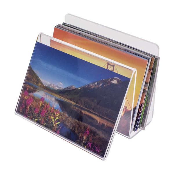 Source One Deluxe Clear Acrylic Desk Organizer with Picture or Postcard Display
