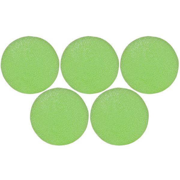 Ability Superstore Green Economy Gel Ball Hand Exerciser Medium Resistance - Pack of 5