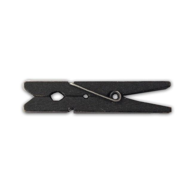 LWR CRAFTS Crafts Wooden Small Clothespins, 4.8cm Length, 50 Pieces per Pack (Black)