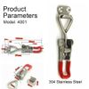 2PCS Adjustable Toggle Clamp, 102mm Toggle Catch Latch, Stainless Steel Toggle Clamp for Box Drawer Cabinet