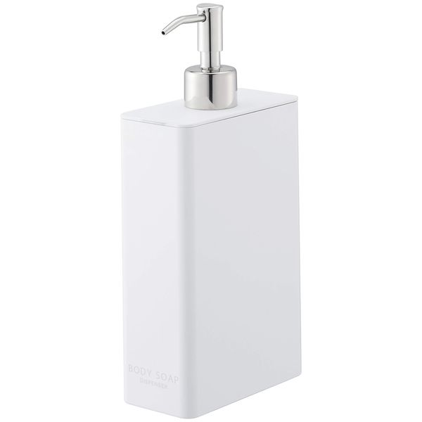 Yamazaki Tower Body Soap Dispenser, White, Rectangular