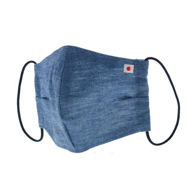 Japan Blue SETTO BMASK006 Denim Mask, Japan Edition, Linen Chambray, Blue, Approx. 5.5 x 9.1 inches (14 x 23 cm)