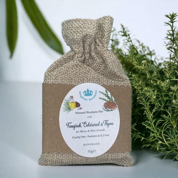 Natural Handmade Shampoo Bar Fenugreek, Cedarwood & Thyme