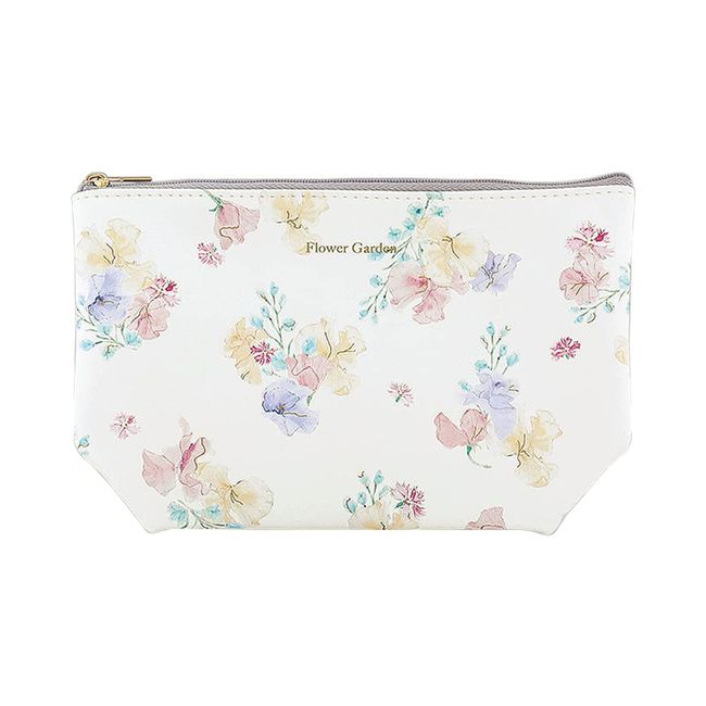 Flower Ring GPO0272-WH Pouch Flower Pattern (Watercolor) (White)