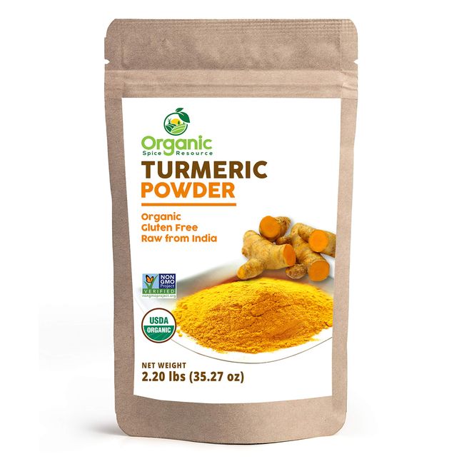 Organic Turmeric Powder w/Curcumin | 35.27 Ounce / 2.2 lbs | Lab Tested for Heavy Metal and Purity | 100% Raw from India