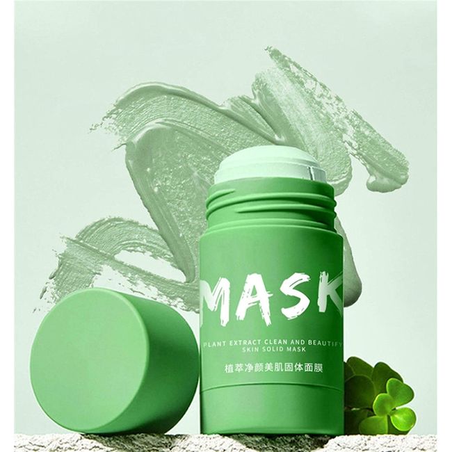 Clay Stick Mask Green Tea Eggplant Acne Remover Clay Mask Stick Oil and Water Balancing Dark Heads Deep Cleansing Pour for Women and Men (Size : 1PC)