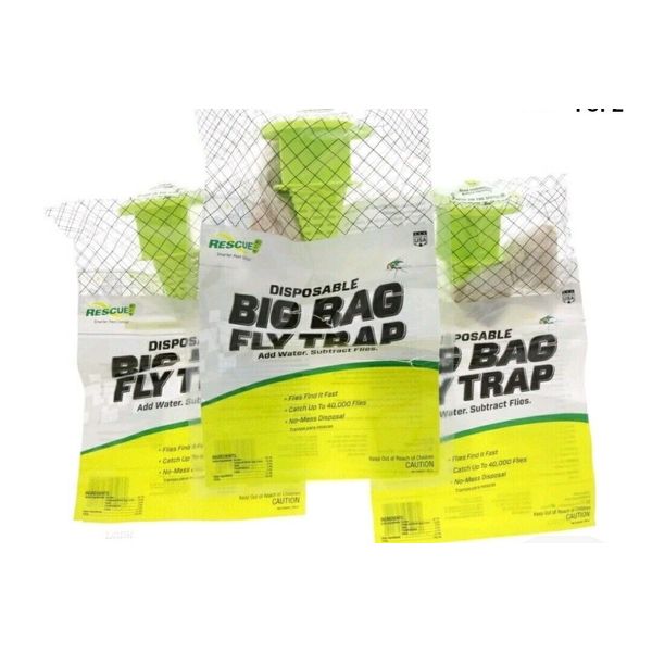 3 PACK!!!  Rescue! Outdoor Disposable Big Bag Fly Trap ~   Buy more and save !