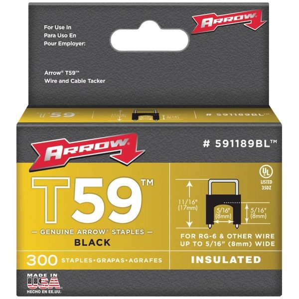 Insulated Staple, T59, 13/64 L, PK300
