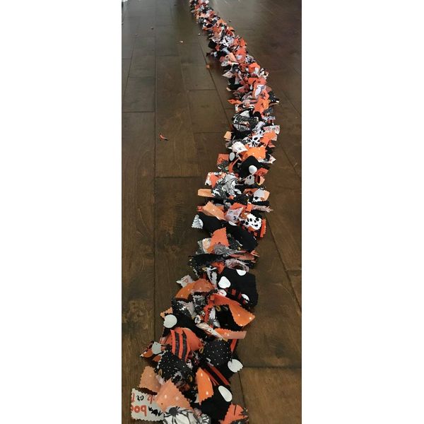 Orange and Black Fabric Halloween Garland