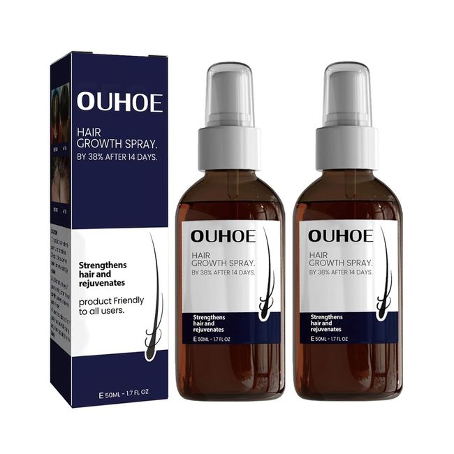 OUHOE Hair Growth Spray,Ouhoe Hair Growth Oil，Stronger and Thickening Spray (2PCS)