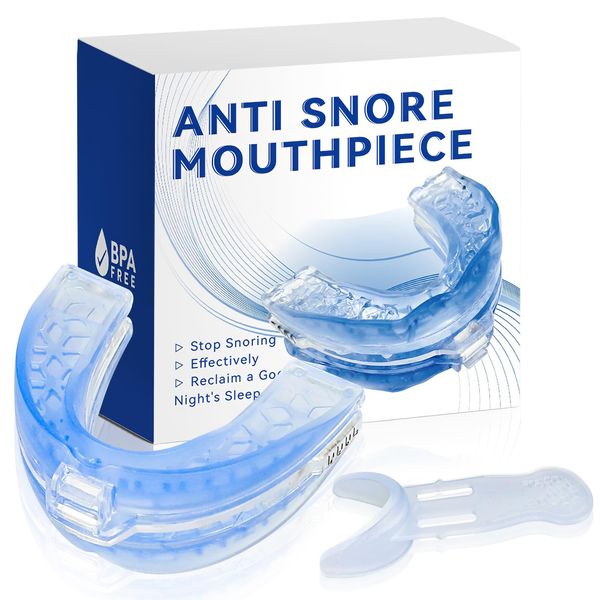 Anti Snoring Devices Anti Snoring Mouth Guard Device Adjustable Anti Snoring Device Mouth Guard Sleeping Snore Stopper Sleep Apnea Mouthpiece-Stop Snoring Aids for Men and Women(Blue)