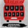 1” Drive Spindle Axle Nut Impact Socket Set 1" to 2", 9PCS 6-Point, SAE, CR-MO