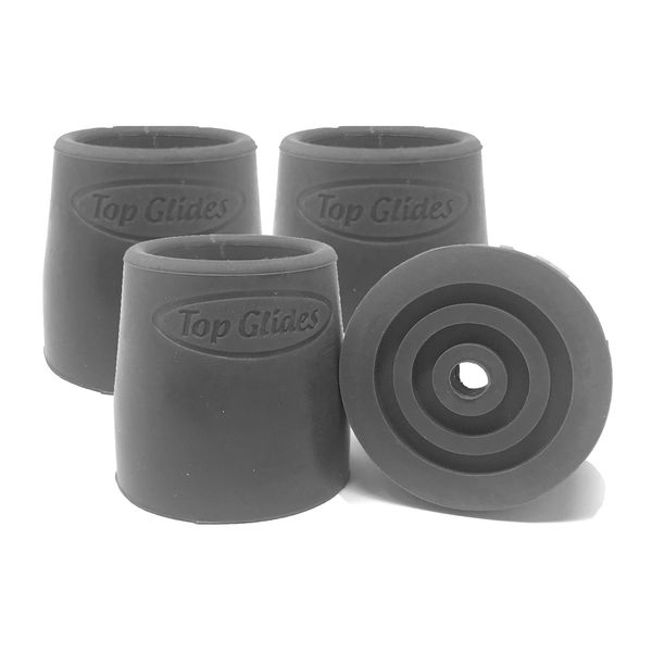 Top Glides Steel-Reinforced Walker Glide Tips (Gray, 1 1/8")