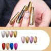 Mirror Powder Palette Solid Nail Powder, Set of 4 Colors, Mirror Nail Powder, Pink, Silver, Nail Art, Gel Nails, Resin, Metallic Powder with Tips (C)