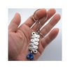 Bike Chain Key Chains with Gourd-Shaped End Cap Blue