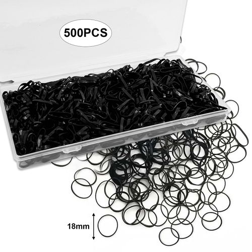 500 Pcs Black Small Hair Rubber Bands,Soft Mini Hair Elastics Hair Ties With Box,Black Small Hair Rubber Bands,Elastic Hair Ties,Small Elastic Bands for Women Hair,Braids Hair,Kids(Black)
