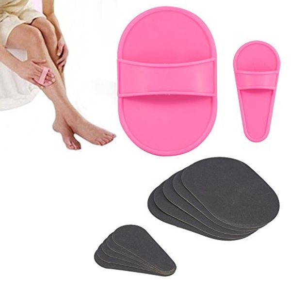 Hair Removal Pads, Smooth Away Replacement Pads Depilator Paper Portable Body Depilation Depilatory Sanding Device Hair Removal Tool Set