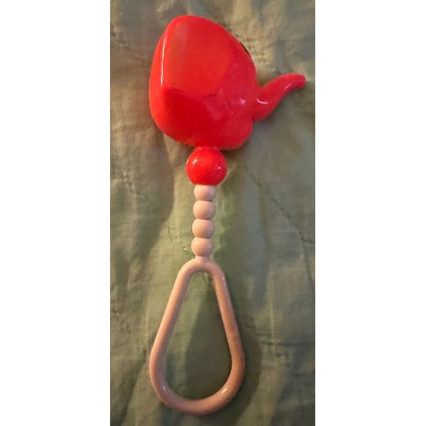 Vintage 1950’s Celluloid Elephant Head Baby Rattle SWEET!