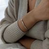 Silverly Women's 925 Sterling Silver 3 mm Thin Hammered Bangle Bracelet