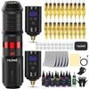 Wireless Tattoo Pen Machine Kit Complete with 1500Mah 2 Power Supply Needles Ink