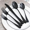 20 Piece Black Flatware Set Reflective Stainless Steel Cutlery Silverware set