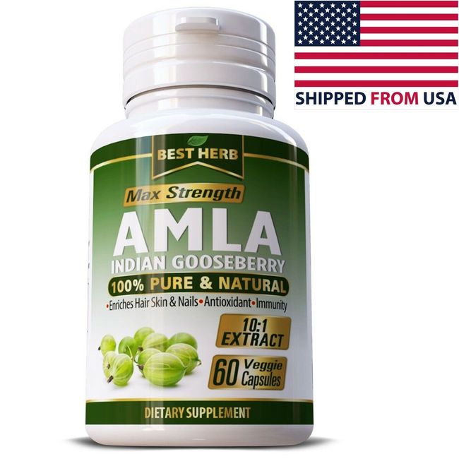 AMLA  IMMUNE SYSTEM SUPPORT PILLS CAPSULES PURE INDIAN GOOSEBERRY SUPPLEMENT