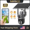 Solar Powered 4MP Wireless WiFi Home Outdoor PTZ Security IP CCTV Camera Audio
