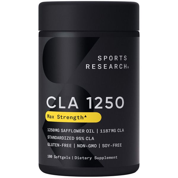 CLA 1250mg Active Conjugated Linoleic Acid, Soy & Gluten Free (180 Softgels)