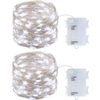 18 Feet Battery Operated Led String Lights With Timer Waterproof Cold White