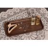 Walnut Serving Tray Solid Wood Rectangle Platter Home Decor (11.8x5in)