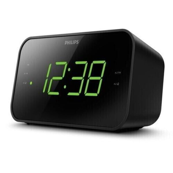 Philips Digital Alarm Dual Set Clock Radio, FM Radio Clock with Multi Functions