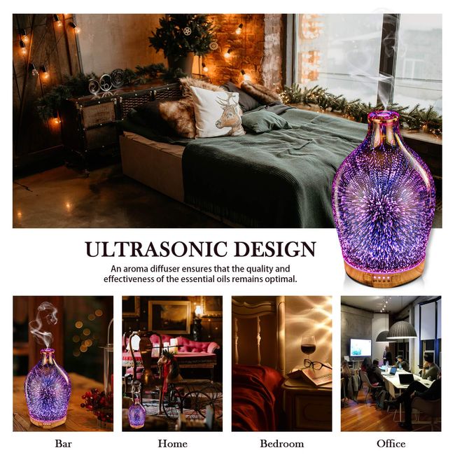 Aromatherapy Diffuser 500 ml+6 PC Essential Oils, 5 in 1 Color Changing & Ultrasonic Scent Diffuser Aroma Diffuser, Timer & Auto Off Safety