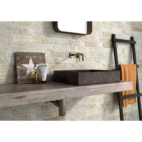 2.5" X10" Manhattan Kraft Blend Brick Porcelain Tile (Box of 10)