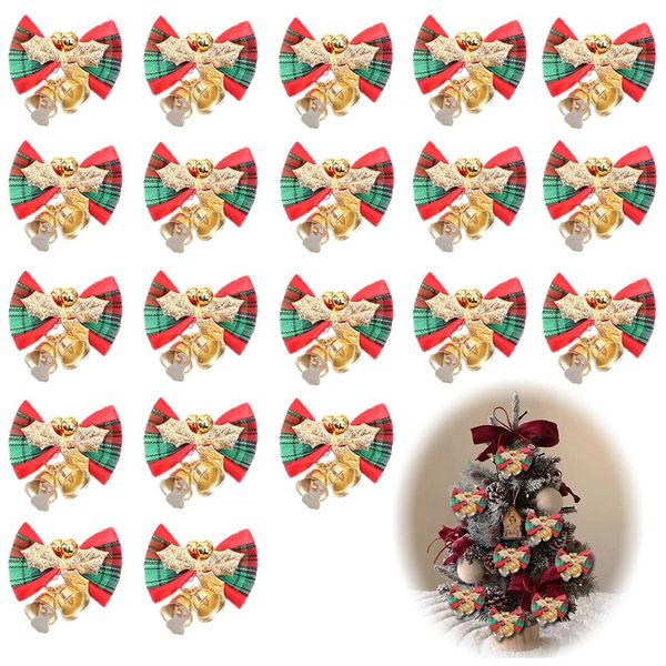 Doyime Christmas Ornaments (Set of 20) Christmas Ornaments, Christmas Bells, Christmas Tree, Christmas Wreath, Interior Decoration, DIY Gift Decoration, Christmas Bell, Christmas Ribbon, Bowknot with