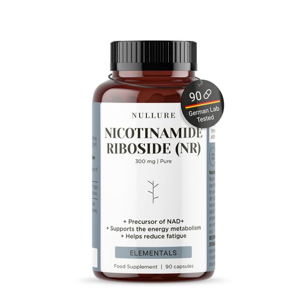 Nullure Nicotinamide Riboside (NR) | NAD+ Precursor | 300mg German Lab Tested | Vegan | Antifatigue · Anti-Age · Metabolism · Energy | NMN Alternative | 90 Capsules (3 Months)