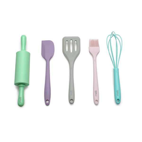 melii 5 Piece Real Mini Baking Tool Set, Cooking Tools for Kids