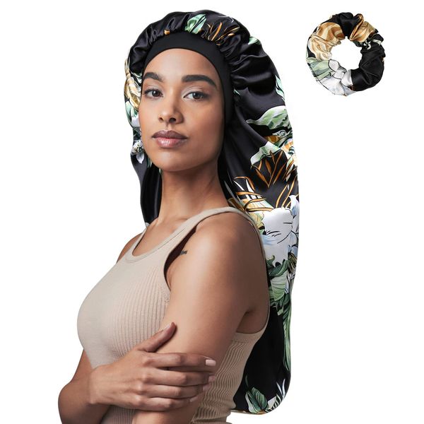 Jumbo Night Hat Braids Satin Bonnet Large Satin Cap for Braids Mushroom
